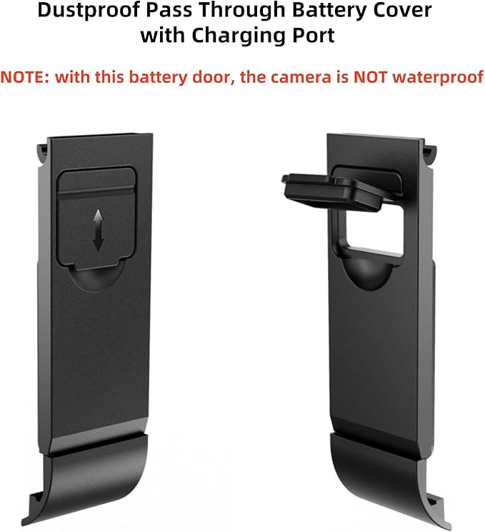 Replacement Side Door Battery Cover for Gopro MAX2, Dustproof Pass Through Battery Cover Lid with Type-C Charging Port Repair Part Camera Accessories for Gopro MAX2