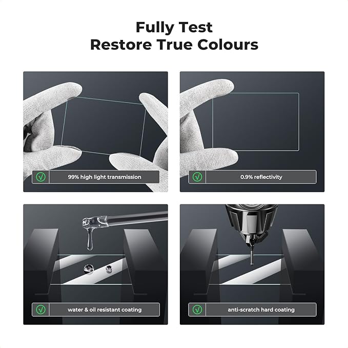 K&F CONCEPT 3 Pack Camera Screen Protector Compatible with Sony ZV-1/ZV-1 II/ZV-E10, 0.3mm 9H Hardness Tempered Glass Cover Anti-Scratch Bubble-Free & Hot Shoe Cover