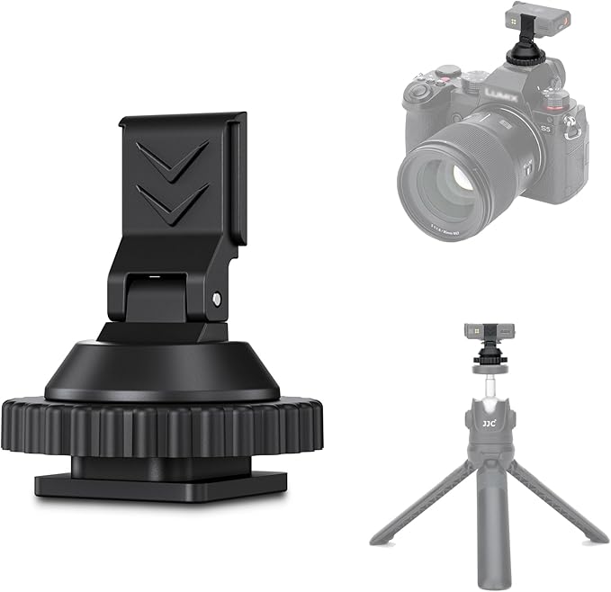 JJC Cold Shoe Mount Adapter for DJI Mic Mini with 1/4" Screw, DJI Mic Mini Accessories Compatible with Canon Nikon Sony Cameras Tripod Cage for Vlogging Video Recording