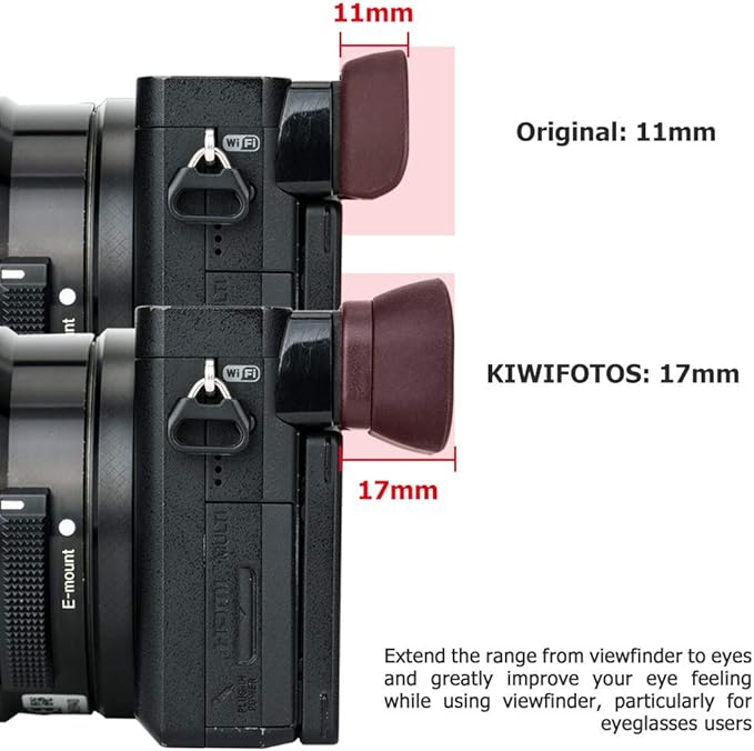 Kiwifotos Soft Long FDA-EP10 Viewfinder Eyecup Eye Cup Eyepiece for Sony A6000 A6100 A6300 Mirrorless Camera