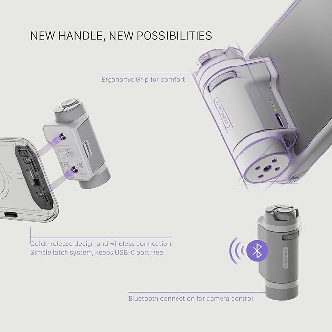 Tilta Khronos Lite Handheld Kit Compatible with iPhone 17 Pro - Light Gray | Case with Kickstand | Bluetooth Control Handle | 58mm Filter Tray | Magnetic Backplate | Screen Protector