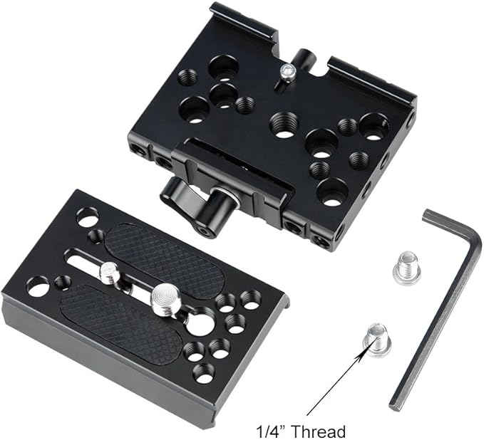 NICEYRIG Quick Release Base Plate Compatible with Manfrotto 577, 501, 504, 701 for DSLR Camera 15mm Rail Support System