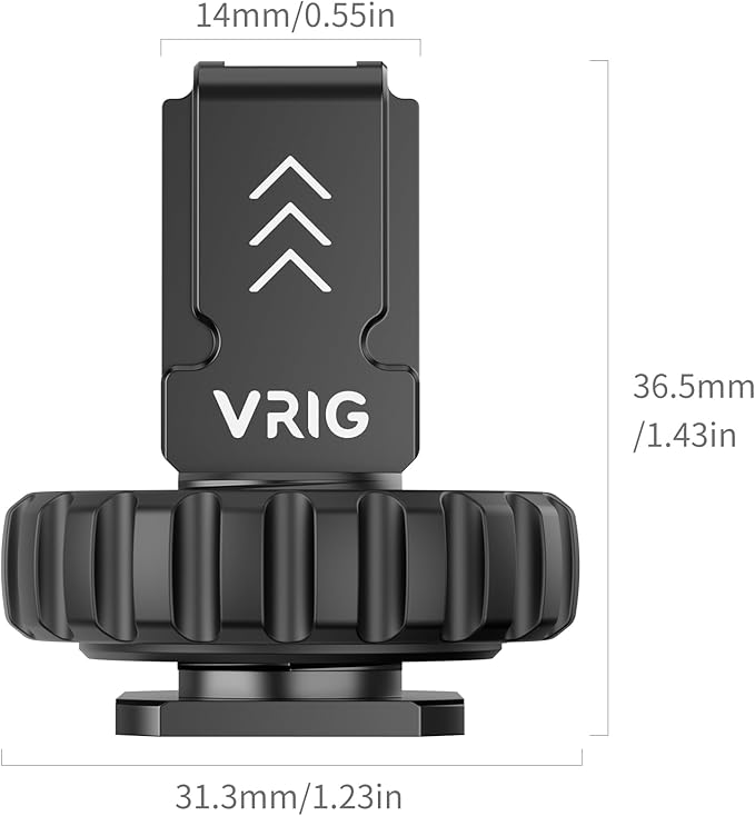 VRIG Cold Shoe Mount Adapter for MIC 2 Wireless Microphone,Mic 2 Mount Adapter Compatible with Canon Nikon Sony Cameras, with 1/4" Thread Camera Tripod Accessory