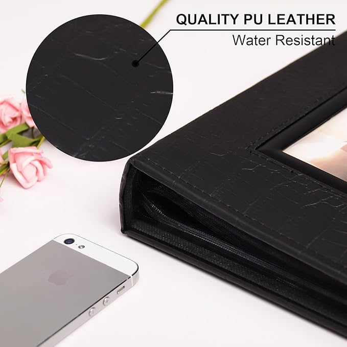 Vienrose Photo Album for 200 4x6 Photos Leather Cover Extra Large Capacity Picture Book for Wedding Baby Vacation