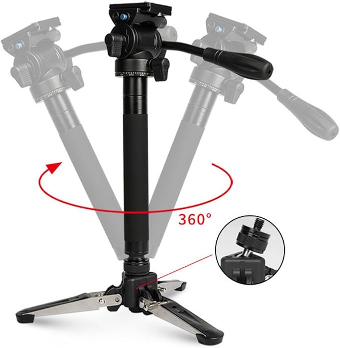 Multifunctional Monopod Tripods Stand with 3/8 Screw Hole and 360 Degree Rotation for Creative Shots Aluminum Alloy Tripods Stand