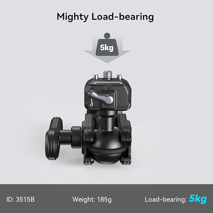 SmallRig Quick Release Ballhead Magic Arm 360° Rotation Articulating Magic Arm with 1/4" Screw, Drop-in HawkLock Camera Clamp for Field Monitor, Camera, Light, Max Load of 5kg, Aluminum Alloy - 3515C