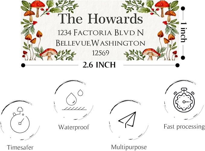 Christmas Return Address Labels Personalized - Custom Return Address Labels, Set of 250-500 Mailing Labels, Self Adhesive Rectangle Labels for Envelopes