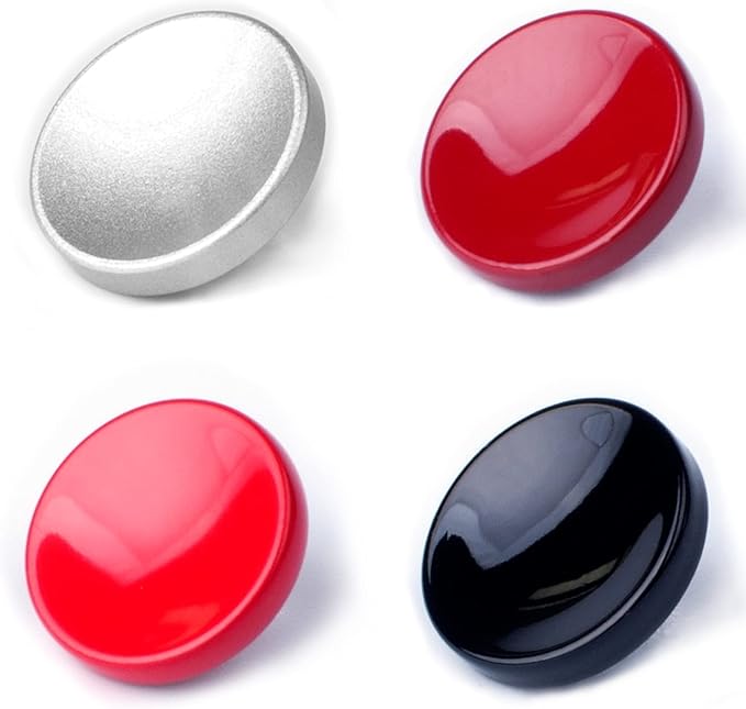 VKO Metal Soft Shutter Release Button,Delicate Camera Shutter Button Black Red Dark-red Silver 11mm Concave Surface(4 Pack)