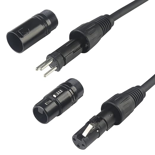 XLR Cables, DMX Cable Male to Female (4Pack), XLR Microphone Cable 10ft/3m Wire Extension Connectors, Light DMX Terminator 3 Pin Connector for Stage Lights DMX Signal Connection