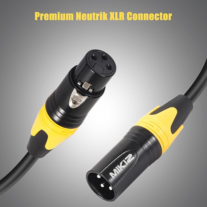 XLR Microphone Cables 10 Feet 4 Pack - Pro Balanced 3-Pin XLR Male to Female Audio Cables