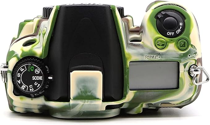Professional Secure Silicone Camera Cases Bag Housing Rubber Body Skin for Nikon D7000 Digital SLR Camera Protective Case (Army Green)