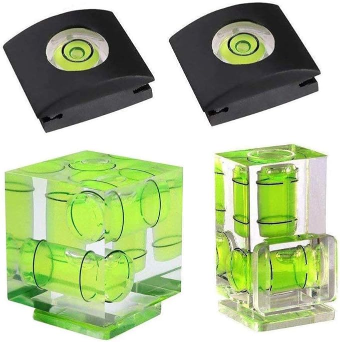 Camera Level Hot Shoe Level Hot Shoe Bubble Cover Combo Pack 3 Axis 2 Axis 1Axis Compatible with Nikon, Olympus, Pentax Digital and Film Cameras-4 Packs