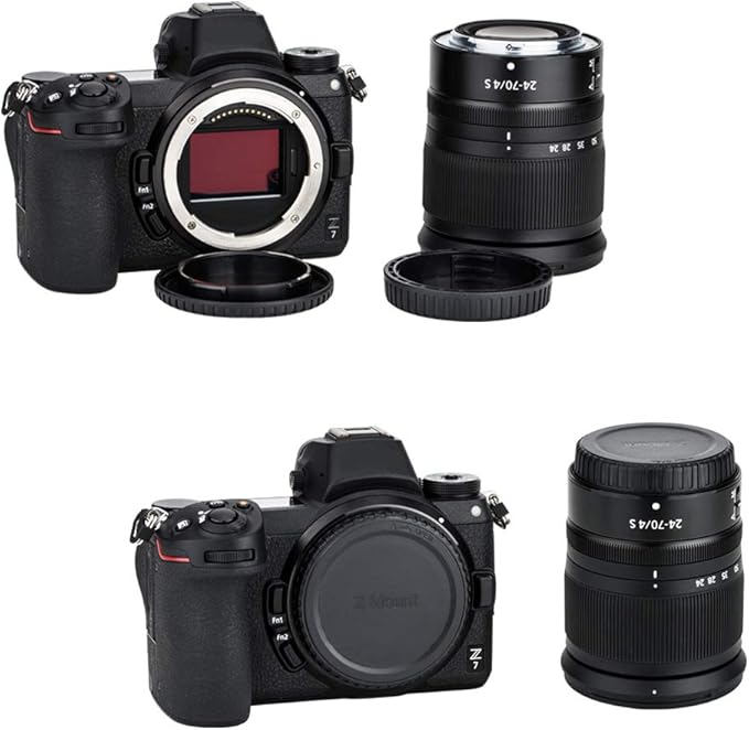 2 Pack Z Mount Body Cap Cover & Rear Lens Cap for Nikon Z9 Z8 Z7 Z7II Z6 Z6II Z6III Z5 Z5II Z50 Z50II Z30 ZR Zf Zfc Mirrorless Camera and Z Mount Lenses, 2 Extra Hot Shoe Protective Covers Included