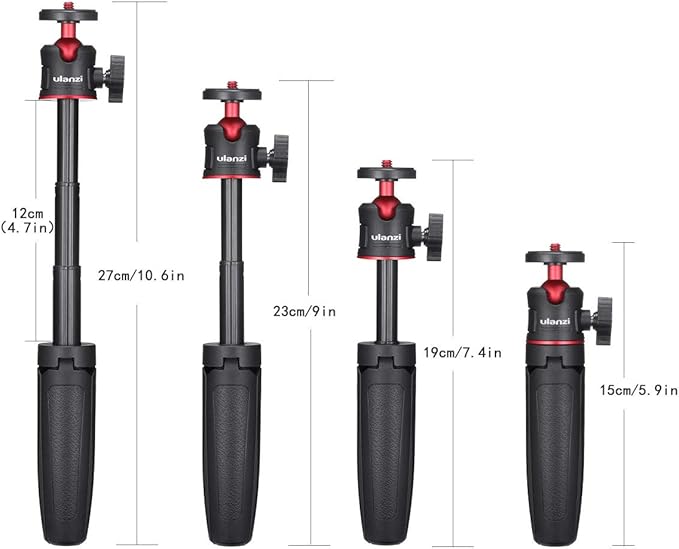 ULANZI MT-08 Extension Pole Tripod, Mini Selfie Stick Tripod Stand Handle Grip f Osmo Pocket3 Xtra Muse iPhone 17 11 Pro Max Smartphone Canon G7X Mark III Sony ZV-1 RX100 VII A6400 A6600 Cams Vlogging