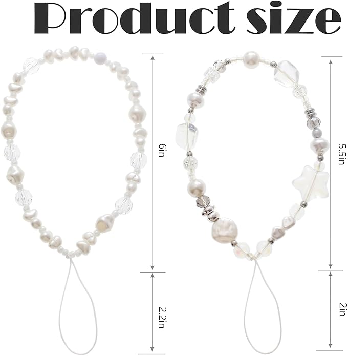 Beaded Camera Wrist Strap, Cute Phone Charms Strap, Pearl Bracelet Wrist Strap, Phone Keychain Decoration for Wallet
