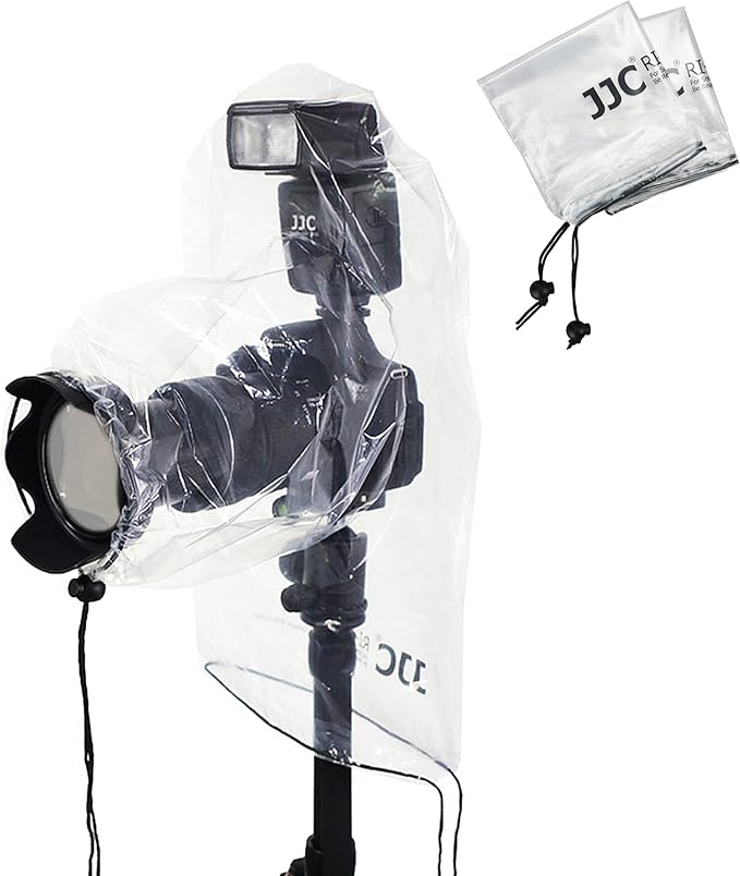2 Pack Camera Rain Cover with Flash Clear Dust Proof Sleeve Protection for Canon EOS 4000D 1200D 90D 80D 77D 70D 5D 6D 7D Mark II R10 R7 R5 R6 Rp R Rebel T8i T7i T7 T6i SL3 SX70 SX60 HS