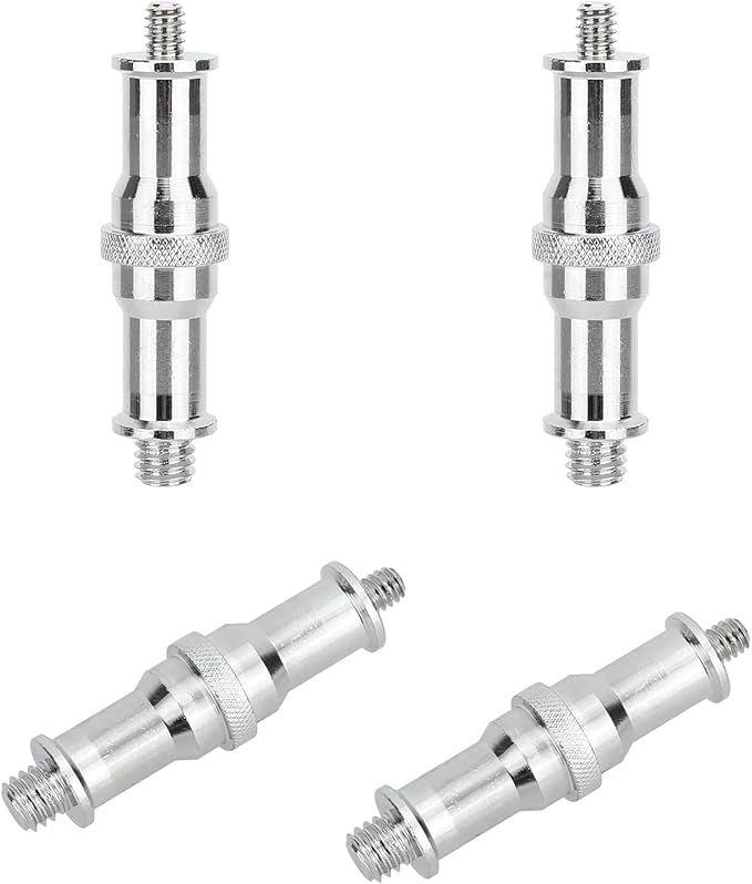 CAMVATE Standard 1/4 to 3/8 inch Metal Male Convertor Threaded Screw Adapter Spigot Stud for Studio Light Stand, Hotshoe/Coldshoe Adapter, Ball Head, Wireless Flash Receiver, Trigger(4 Pieces) - 3283