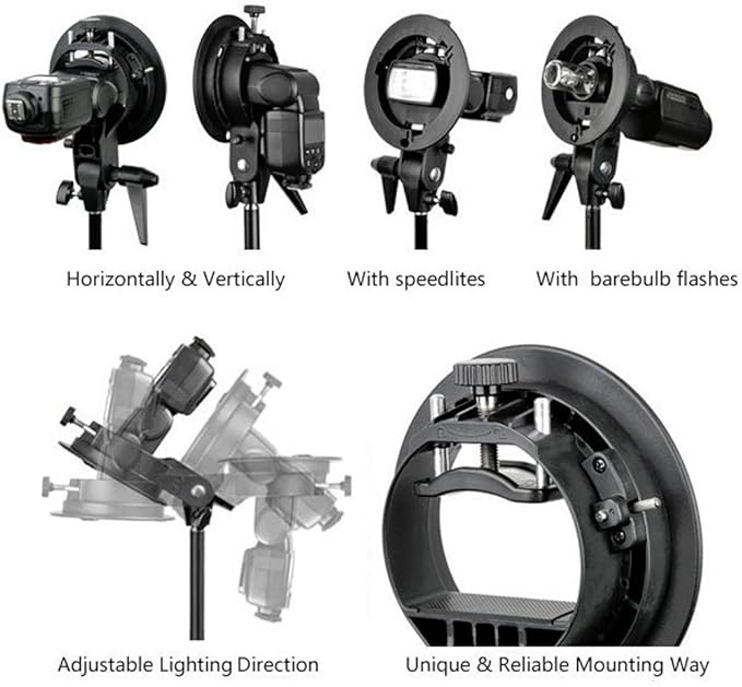 Godox S Type Bracket Bowens Mount Holder for Speedlite Flash Snoot Softbox Beauty Dish Reflector Umbrella