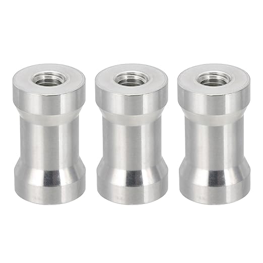 PATIKIL Camera Spigot Screws Converter 1/4" to 3/8" Female to Female, 3 Pack Tripod Screw Adapter Spigot Stud for Light Stand Hot Shoe Cold Shoe Adapter Ball Head Flash, Silver