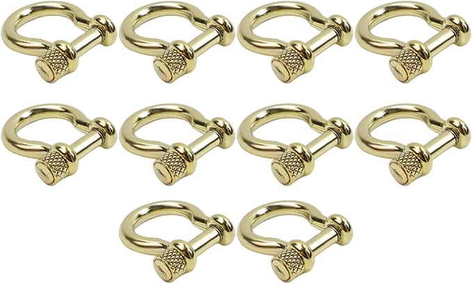 Semetall Screw Pin Anchor Shackle,10 PCS D Ring Shackle for Rigging, Lifting, Tow Strap, and Steel Wire Rope(15mm or 3/8")