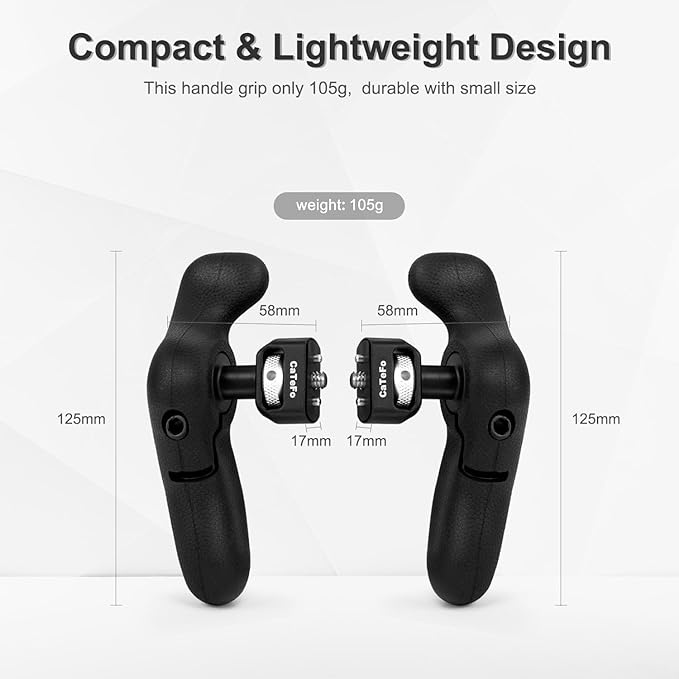 StarGrip Camera Side Handle Grip for DSLR & Mirrorless Cage, 360° Adjustable Ergonomic Handgrip Pair with 1/4” Screw, Compatible with Smartphone Rig, Monitor & Video Camera