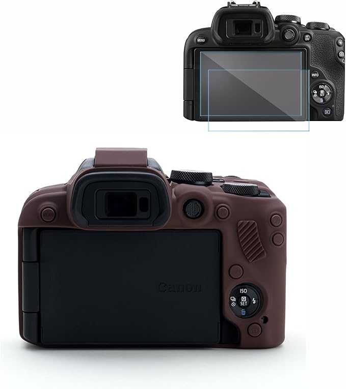 Frevyve Case for Canon EOS R10 Mirrorless Camera, Skin, Anti-Scratch, Lightweight Sleeve, Soft Silicone Rubber Protective Case Cover for Canon EOS R10 Accessories (Brown)
