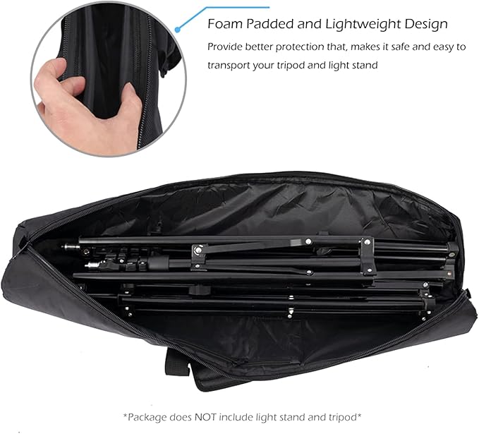 Meking 100cm/39inches Padded Carrying Bag Heavy Duty Photography Tripod Carrying Case with Strap for Light Stands, Boom Stand, Tripod, Monopod, Umbrella and Other Photographic Photo Studio Accessories