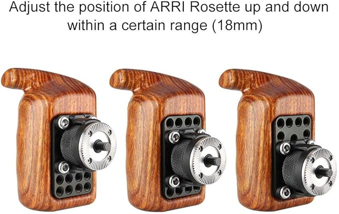 NICEYRIG Rosette Wooden Handle Grip Left Side (M6 Thread Diameter 31.8mm) Applicable for Nikon Sony Canon Camera Camcorder Cage Rig, Shoulder Mount Support Rig