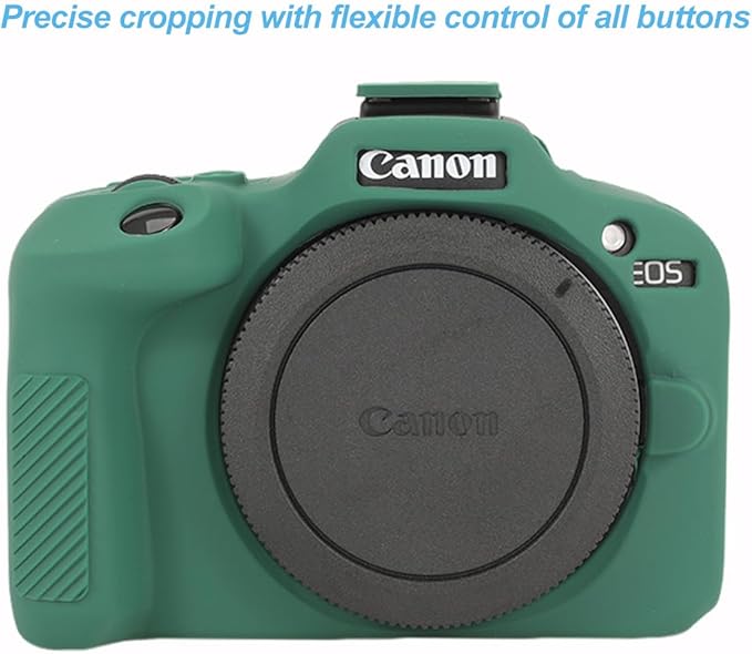 Pocoukate Case for Canon EOS R100 Camera, Soft Silicone Protective Cover Skin with EOS R100 Screen Protector Accessories for EOS R100 Mirrorless Camera Silicone Case - Deep-Green