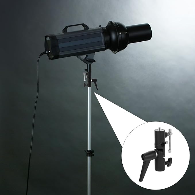 KOMBIUDA H-Type Camera Flash Bracket Mount with Aluminum Alloy Base for Off-Camera Tripod and Photography Umbrella Dual Flashlight Holder Portable