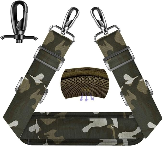 ZINZ 75" Shoulder Strap with Fixed Pad and Dual Balanced Buckles，Camouflage Green