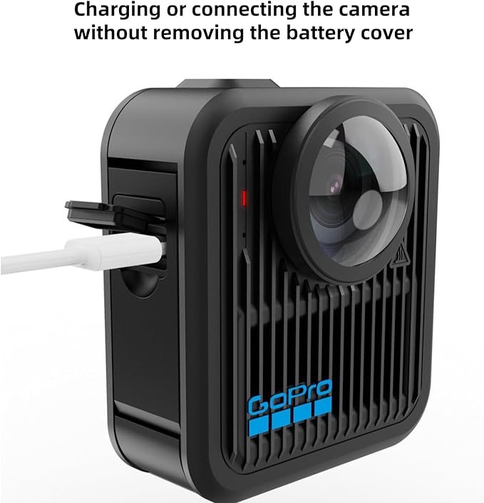 Replacement Side Door Battery Cover for Gopro MAX2, Dustproof Pass Through Battery Cover Lid with Type-C Charging Port Repair Part Camera Accessories for Gopro MAX2