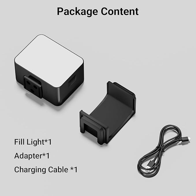 RL03 Magnetic Mini Light Compatible for DJJ Osmo Pocket 3, 3.3W Reachargeable LED Fill Lights,800mAh,2800K-6500K,3 Levels Adjustable Mini Fill Light for Selfie Vlog Video Recording.