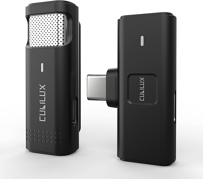 Cubilux Wireless USB C Lavalier Microphone Compatible with iPhone 17/16/15 Pro Max, iPad Pro 13/12.9/11, MacBook, Galaxy S25/S24/S23/S22, Tab S11/S10/S9/S8, Pixel 10/9/8/7/6 Pro, Type C Mini Lapel MIC