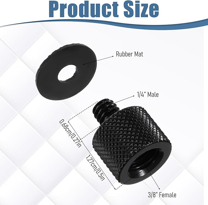 8 Pack 1/4 Female to 3/8 Male and 3/8 Female to 1/4 Male Camera Tripod Adapter, 3/8 to 1/4 Camera Screw Adapter Mics Tripods Mount Adapters Microphone Stand Adapters with 4 Gaskets for Stand Mount