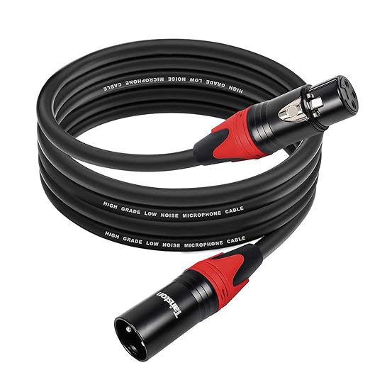 XLR Cable 15 Feet 2 Pack Premium XLR Microphone Cable 3-Pin Balanced Microphone Mic Cord Male to Female XLR Speaker Cable