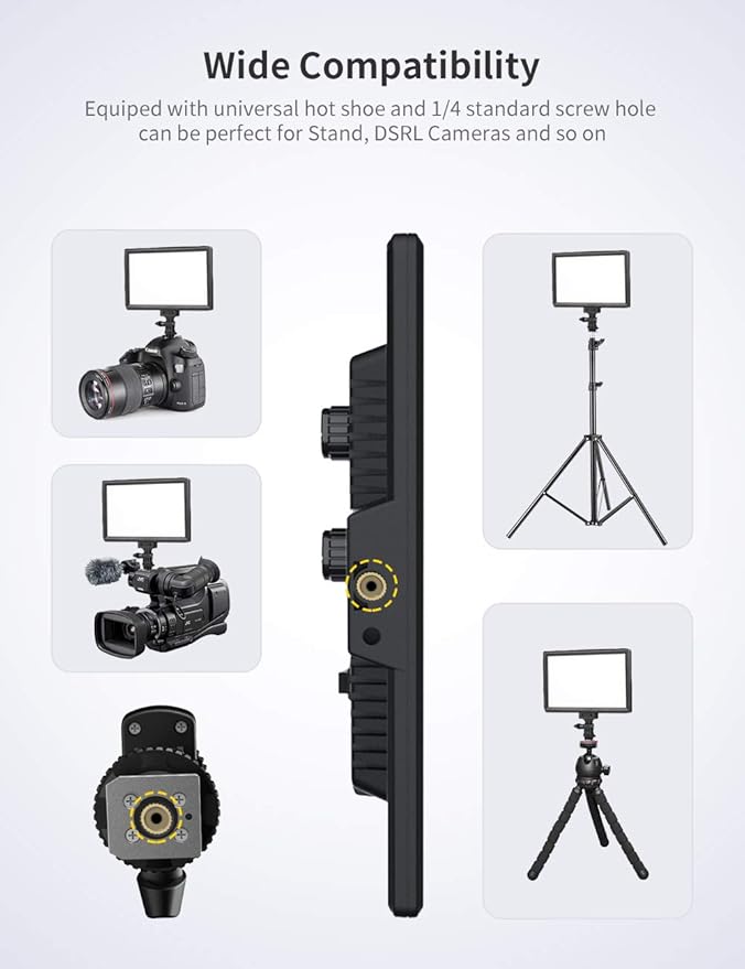 RALENO LED Video Light Panel, Camera Light for Video Conference Recording with 4000mAh Battery Type-C USB Ports, CRI>95 2500K-6500K Photo Lights for Outdoor Photography Live Streaming Zoom Call