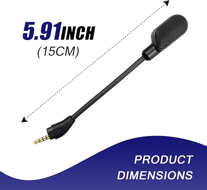 Upgraded Mic Replacement fits for HyperX Cloud III Wired/Wireless Gaming Headphone, Detachable Noise Cancellation Backup Microphone for Crystal Gaming Voice Chat