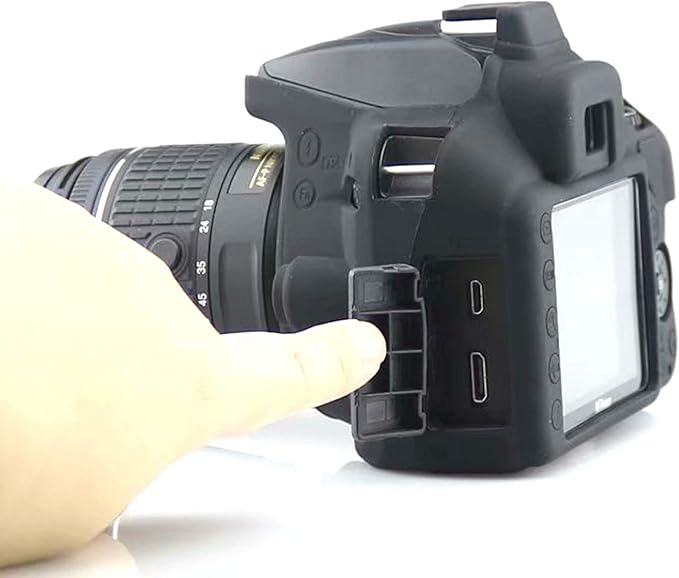 Professional Secure Silicone Camera Cases Bag Housing Rubber Body Skin for Nikon D3400 Digital SLR Camera (Black)