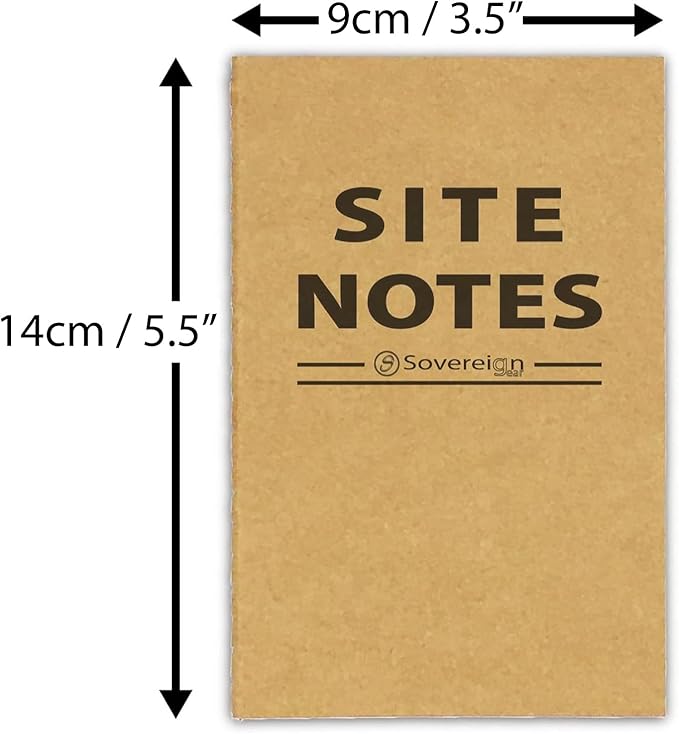 Sovereign-Gear Field Notes Notebooks 5 Pack | Small Field Memo Book Notepad Refill for Refillable Leather Pocket Field Notes Cover, Leather Journal Wallet | Universal White Paper Stitched 3.5x5.5