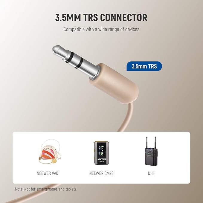 NEEWER Microphone Headset, Mono Track for Wired Voice Amplifier, Standard 3.5mm TRS Connector Jack Head Mic Plug for Teachers, Fitness Coaches, Tourism Guides, Public Speakers, LM9