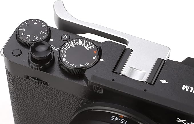 Haoge THB-X4S Hand Grip Metal Hot Shoe Thumb Up Rest for Fujifilm Fuji X-E4 Camera Silver