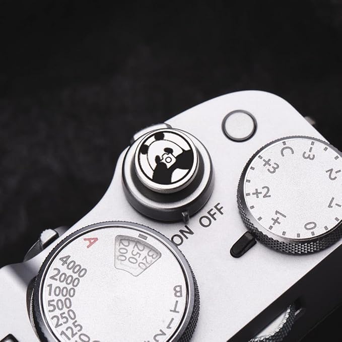 Camera Metal Hot Shoe Cover Protector Cap Cute Button Compatible for Fujifilm X100VI X100V X-M5 X-T4 X-T3 for Nikon ZF Z5 Z6 Z6II (Aluminum Alloy-Shutter Decorative Button)