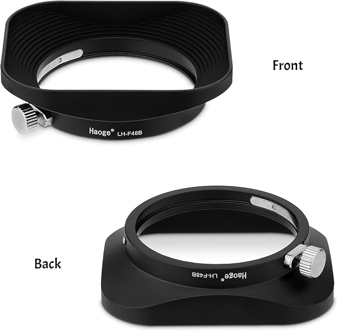 Haoge LH-F48B Square Metal Lens Hood Shade for Olympus M.ZUIKO Digital 17mm f1.8 17 1.8 Lens Replace Olympus LH-48B Black