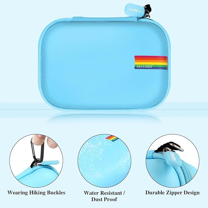 Leayjeen Kids Camera Case Compatible with Goopow/SGAINUL/Gofunly/ArtCWK and More Video Digital Camera Gift - Case for Toy Action Camera and Accessories(Case Only)