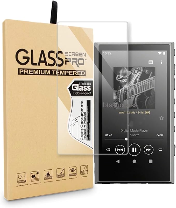 9H Scratch-Proof Premium Front LCD Screen Protector Guard Tempered Glass Protective Film for Sony Walkman NW-A300 Series NW-A306 NW-A307 (1pc)