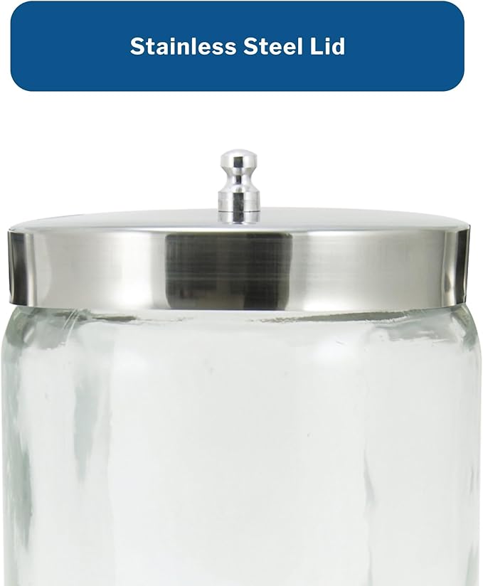 McKesson Sundry Glass Jar, Stainless Steel Lid, Unlabeled, 4 1/4 in x 7 in, 6 Count