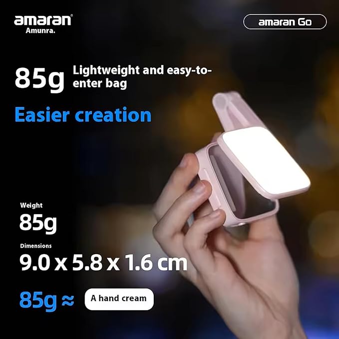 Magnetic Selfie Phone Light,Amaran Go Dual LED Light Source with Adjustable Mirror Light CCT 2700K-6500K,Rechargeable for Selfie,Makeup,Video Conference,TikTok,for iPhone & Android (Green)