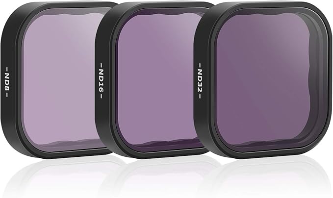 AFAITH ND Filter for GoPro Hero 12/11/10/9 Black, 3 Pack ND Lens Protector Kit Set (ND8 ND16 ND32) Neutral Density Filter for GoPro Hero 12/11/10/9 Black