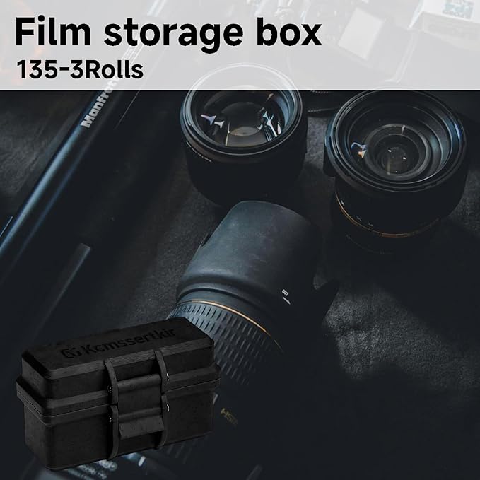 Film Box/135 Film Case -for 3 Rolls of 35mm Films ，to Sort & Enjoy & Safeguard Film, 3D printing technology。 (black)
